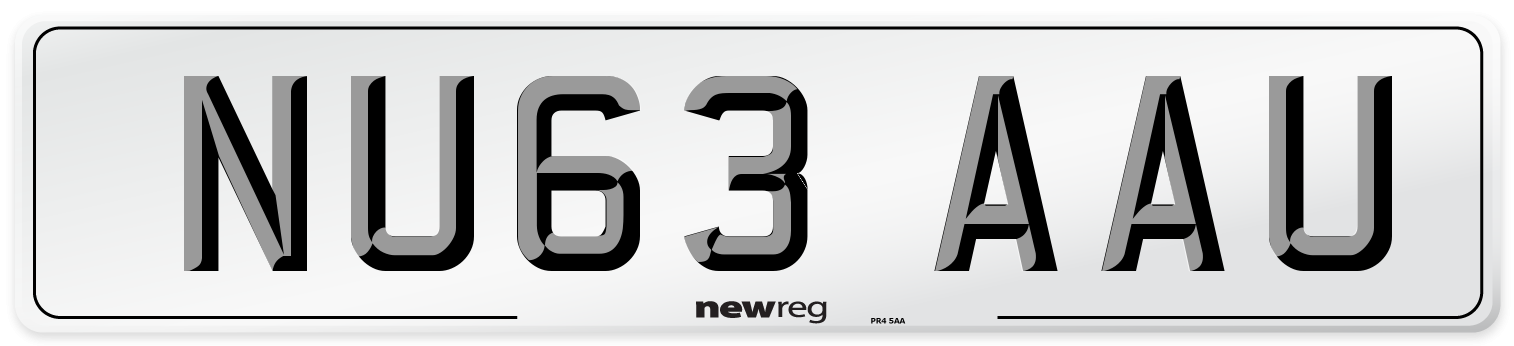 NU63 AAU Number Plate from New Reg